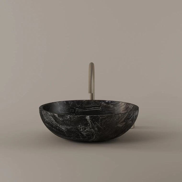 Round Marble Vessel Sink 16"