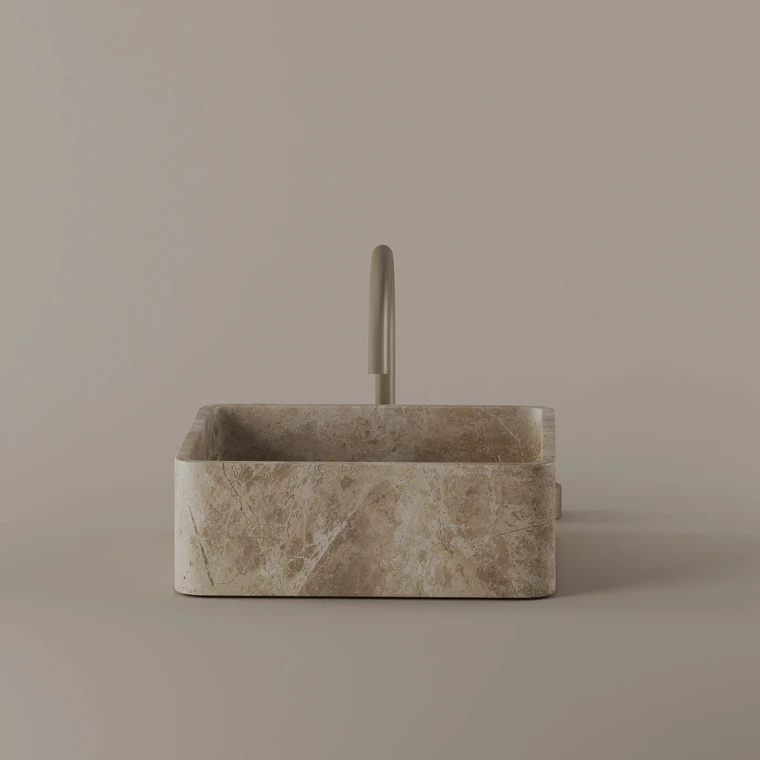Square Marble Vessel Sink 14" x 14"