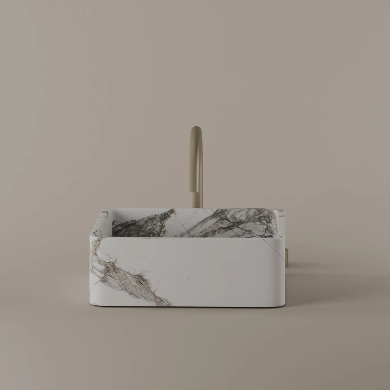 Square Marble Vessel Sink 14" x 14"