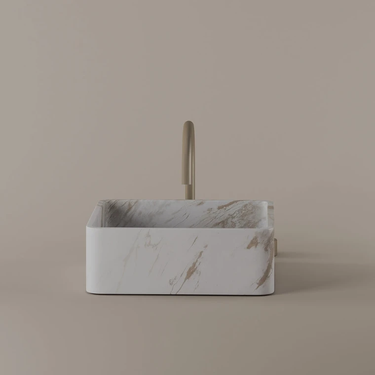 Square Marble Vessel Sink 14" x 14"