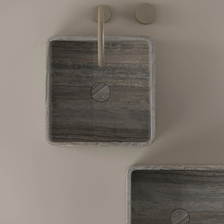 Square Marble Vessel Sink 14" x 14"