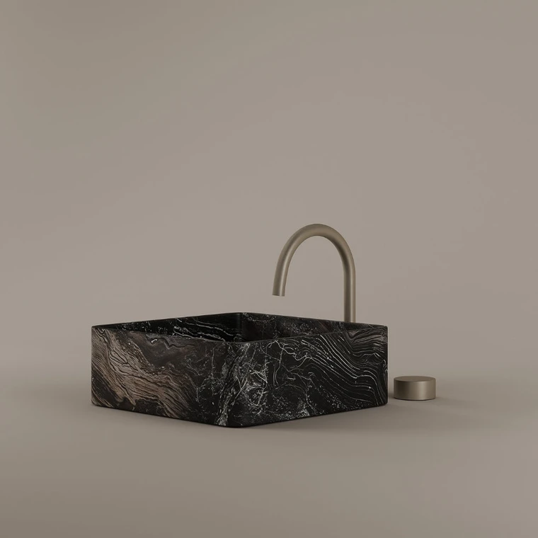 Square Marble Vessel Sink 14" x 14"