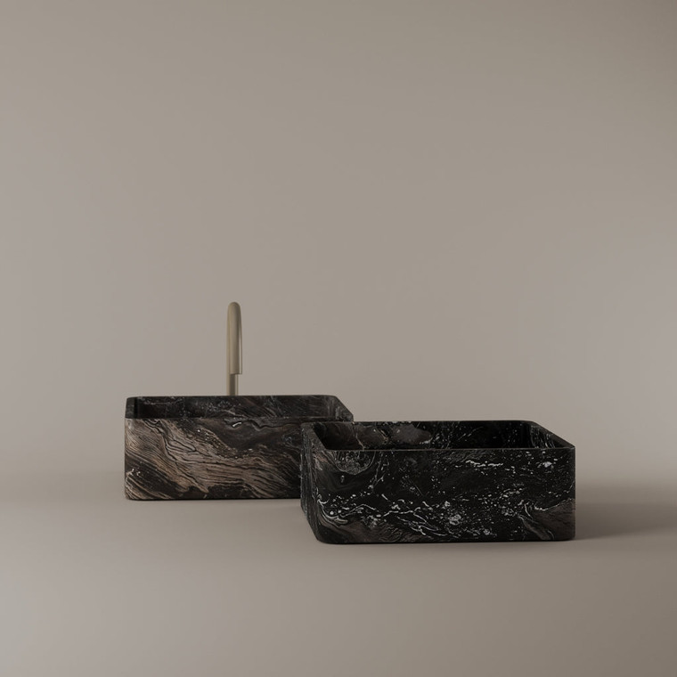 Square Marble Vessel Sink 14" x 14"