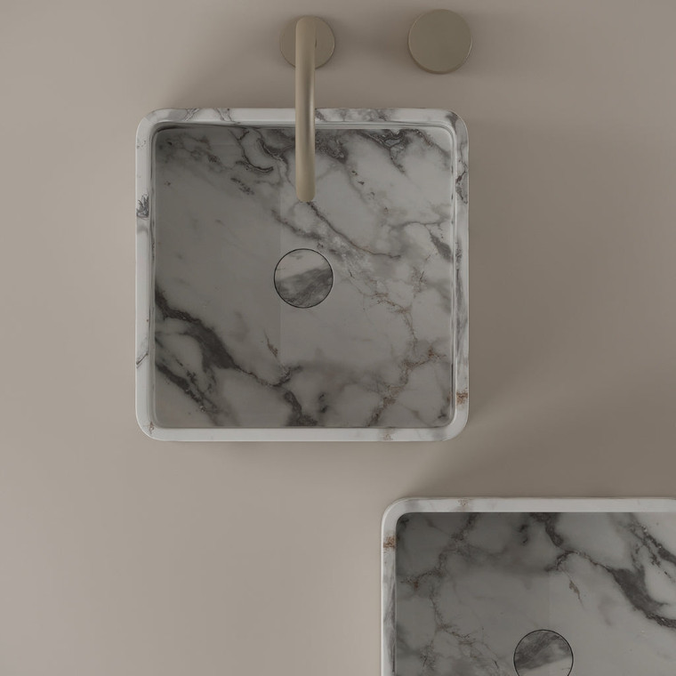 Square Marble Vessel Sink 14" x 14"