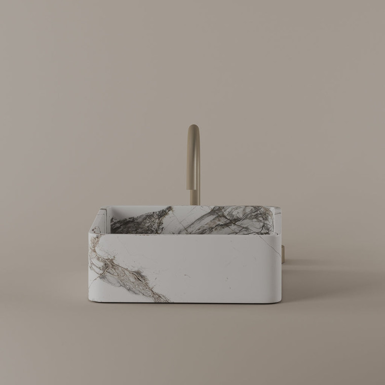 Square Marble Vessel Sink 14" x 14"