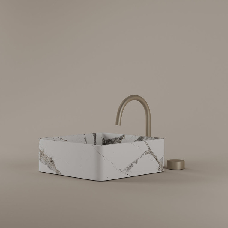 Square Marble Vessel Sink 14" x 14"