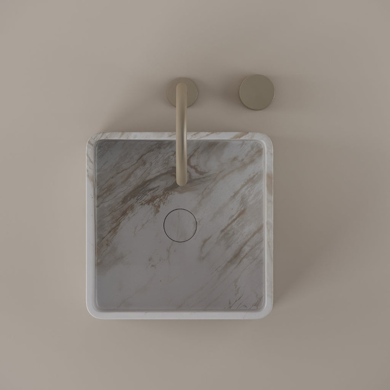 Square Marble Vessel Sink 14" x 14"