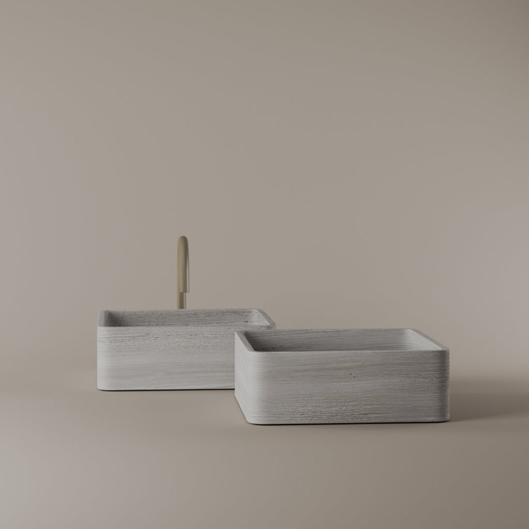 Square Marble Vessel Sink 14" x 14"