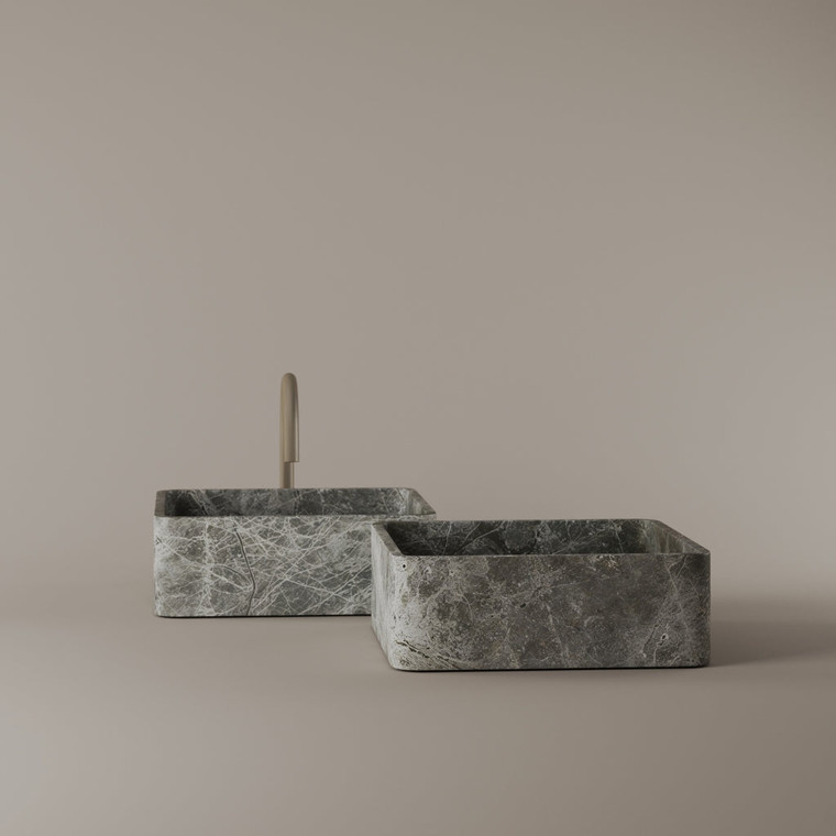 Square Marble Vessel Sink 14" x 14"
