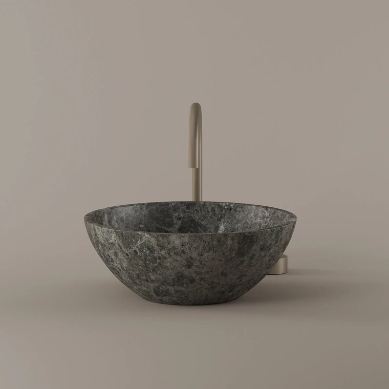 Round Marble Vessel Sink 16"