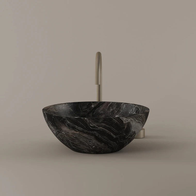 Round Marble Vessel Sink 16"