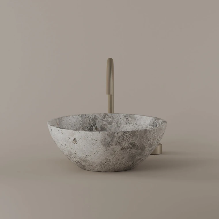 Round Marble Vessel Sink 16"