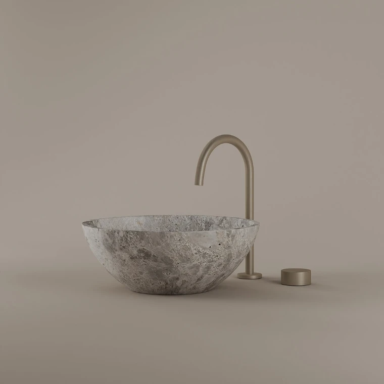 Round Marble Vessel Sink 16"