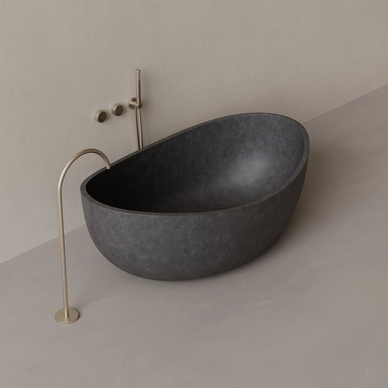 67" x 38" Concrete Oval Freestanding Bathtub