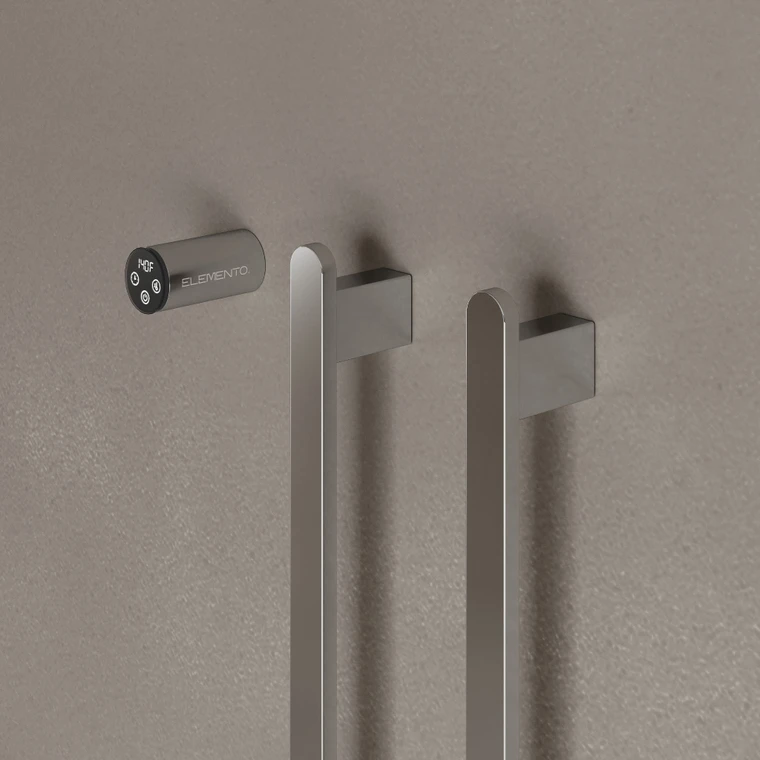 Wall-Mounted Vertical Heated Towel Rack with Digital Display