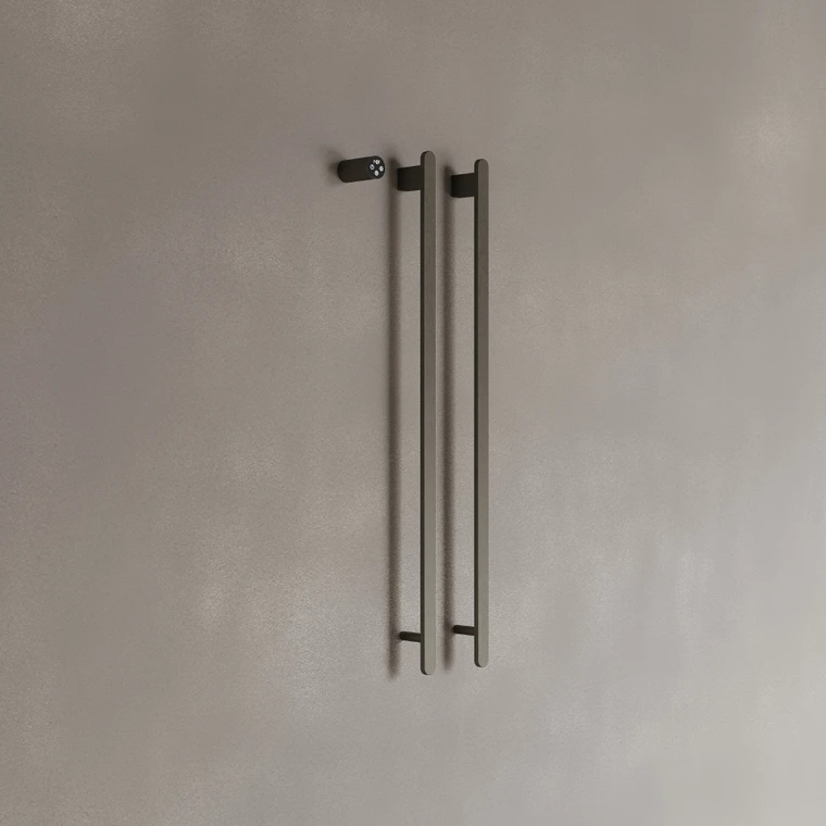 Wall-Mounted Vertical Heated Towel Rack with Digital Display
