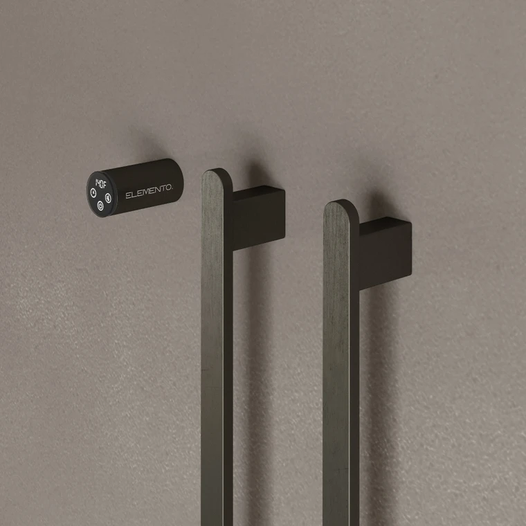 Wall-Mounted Vertical Heated Towel Rack with Digital Display