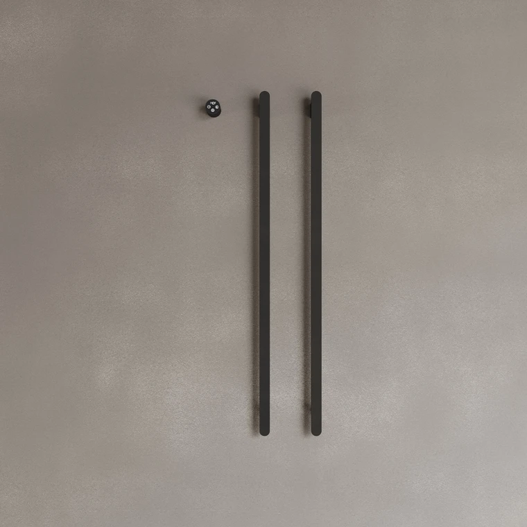 Wall-Mounted Vertical Heated Towel Rack with Digital Display