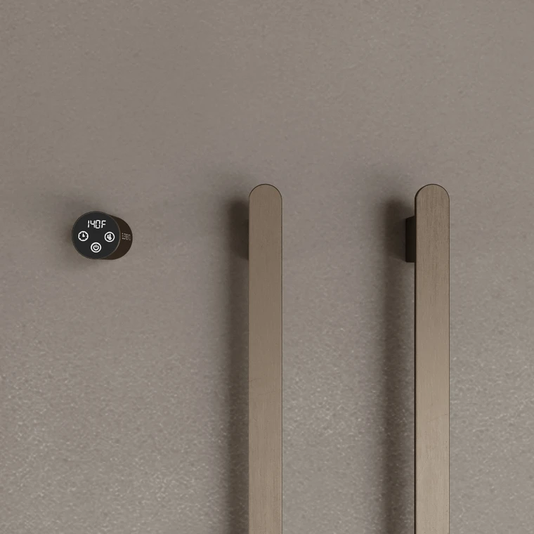 Wall-Mounted Vertical Heated Towel Rack with Digital Display