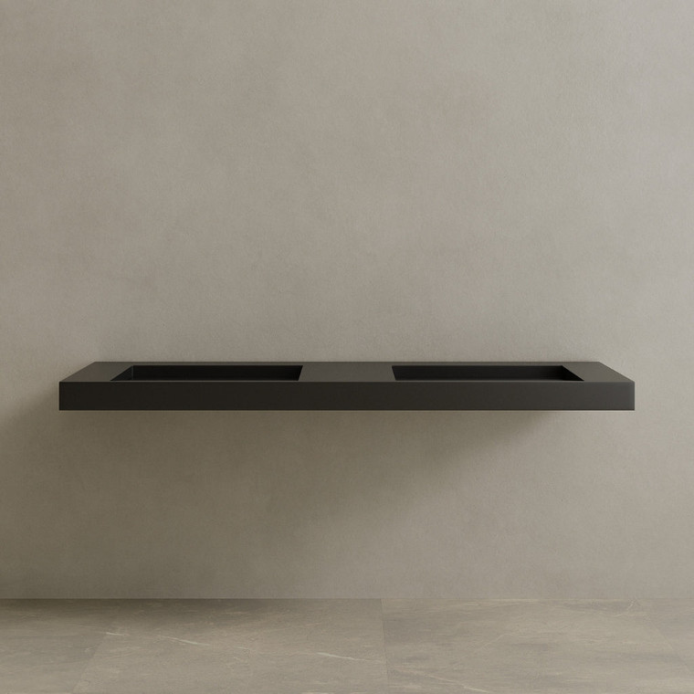 70" Floating Stone Resin Vanity Top with Double Sink
