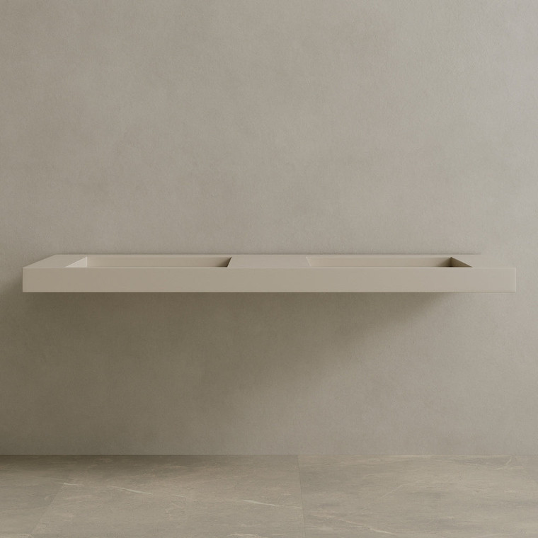 70" Floating Stone Resin Vanity Top with Double Sink