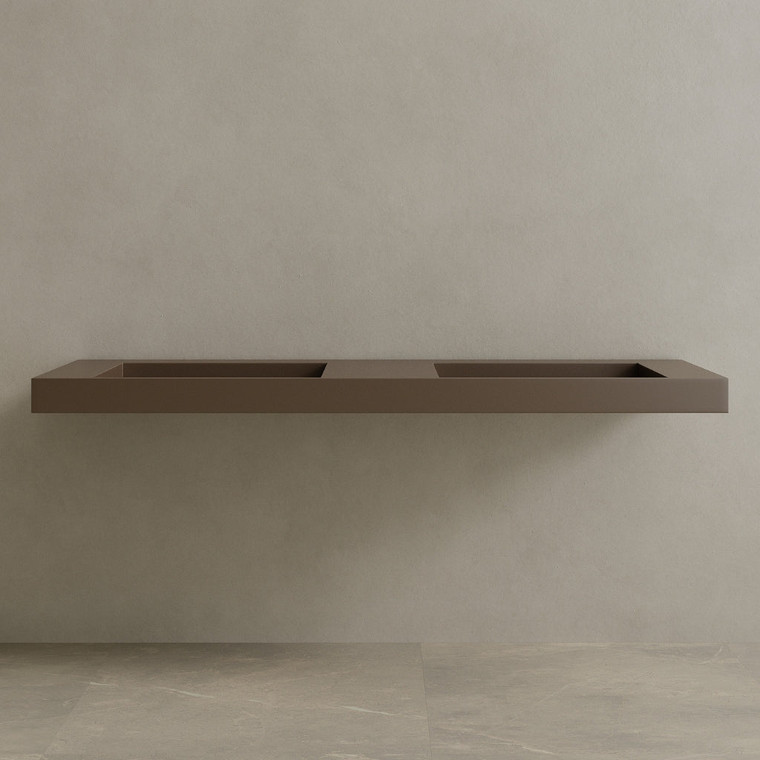 70" Floating Stone Resin Vanity Top with Double Sink