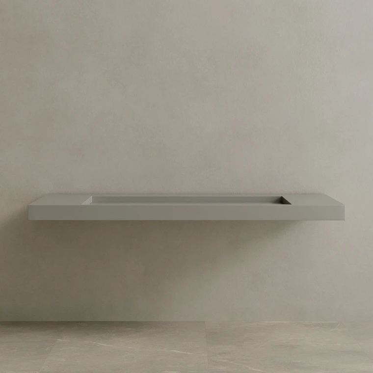 72" Floating Stone Resin Vanity Top with Single Sink