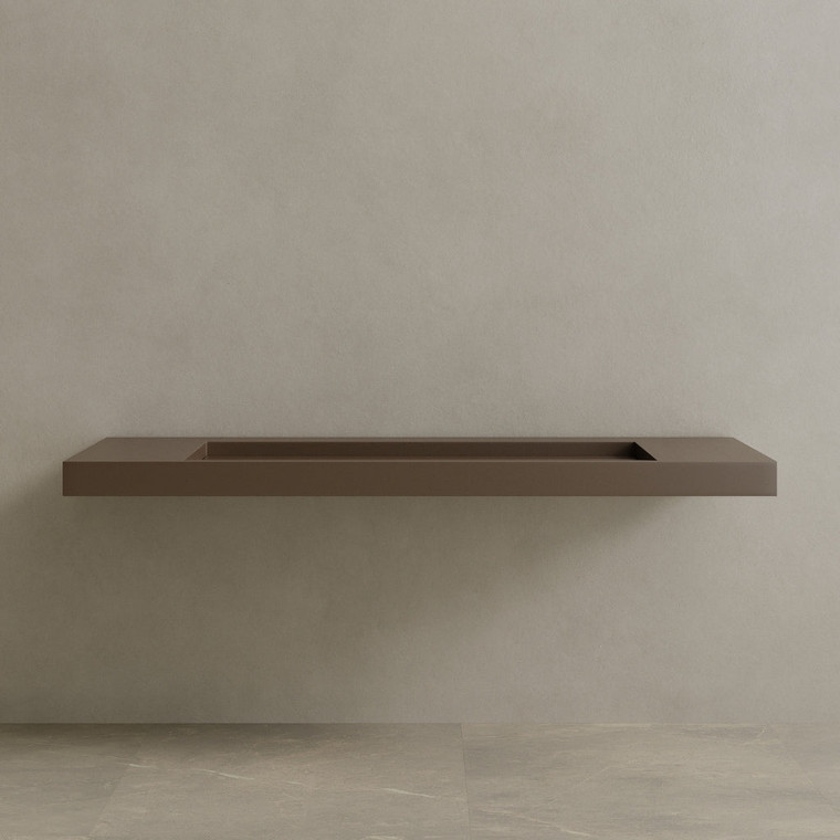 72" Floating Stone Resin Vanity Top with Single Sink