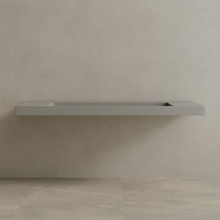 72" Floating Stone Resin Vanity Top with Single Sink