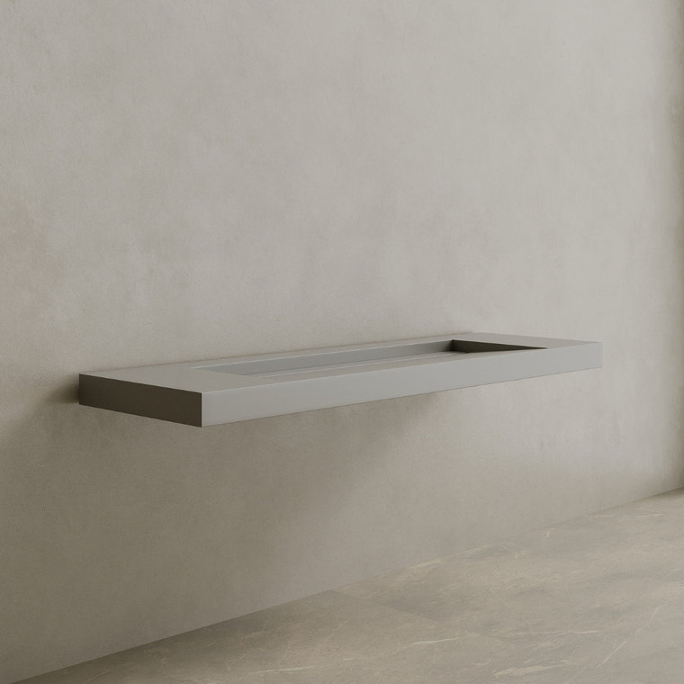 72" Floating Stone Resin Vanity Top with Single Sink