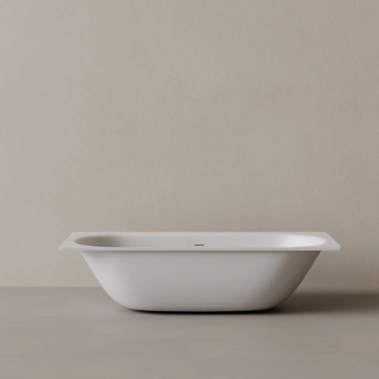 76" x 34" Solid Surface Stone Resin Undermount Drop-In Bathtub