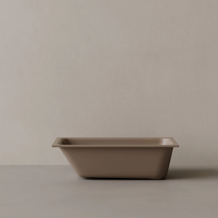 59" x 30" Solid Surface Stone Resin Drop-In Undermount Bathtub Left Incline