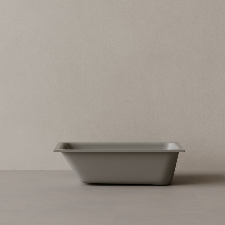 59" x 30" Solid Surface Stone Resin Drop-In Undermount Bathtub Left Incline