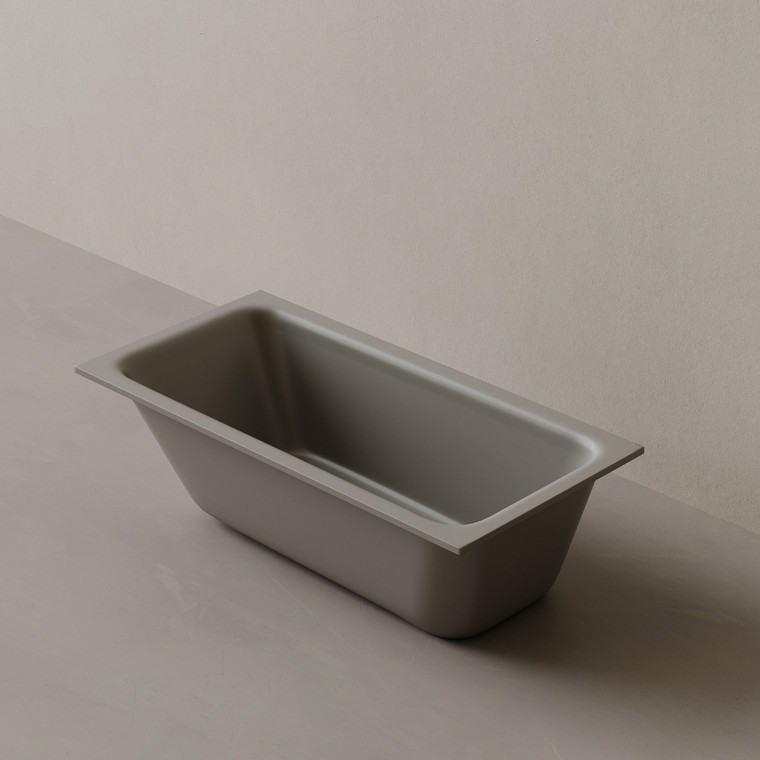 59" x 30" Solid Surface Stone Resin Drop-In Undermount Bathtub Left Incline