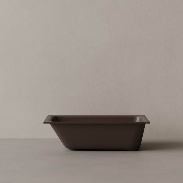 59" x 30" Solid Surface Stone Resin Drop-In Undermount Bathtub Left Incline