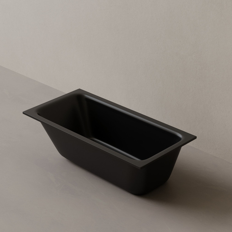 59" x 30" Solid Surface Stone Resin Drop-In Undermount Bathtub Left Incline