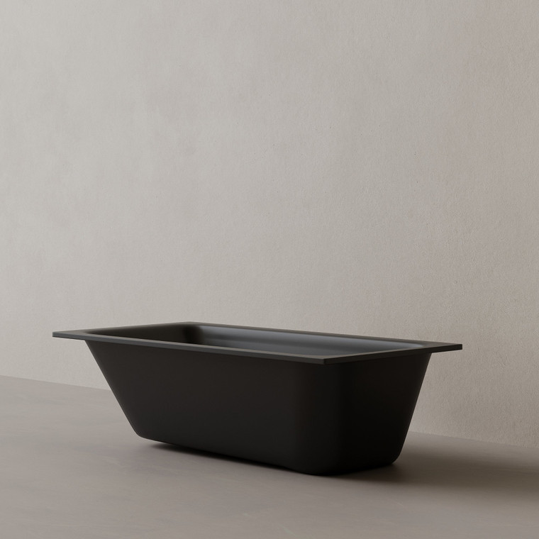 59" x 30" Solid Surface Stone Resin Drop-In Undermount Bathtub Left Incline