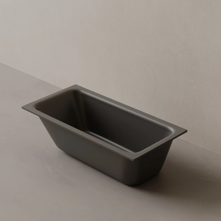 59" x 30" Solid Surface Stone Resin Drop-In Undermount Bathtub Left Incline