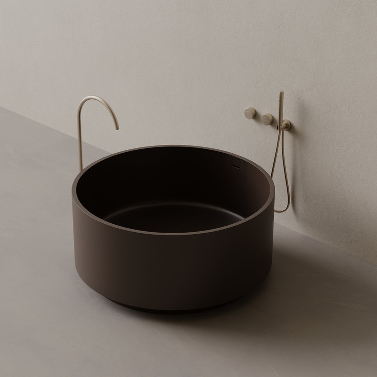 45" x 45" Round Solid Surface Stone Resin Freestanding Bathtub