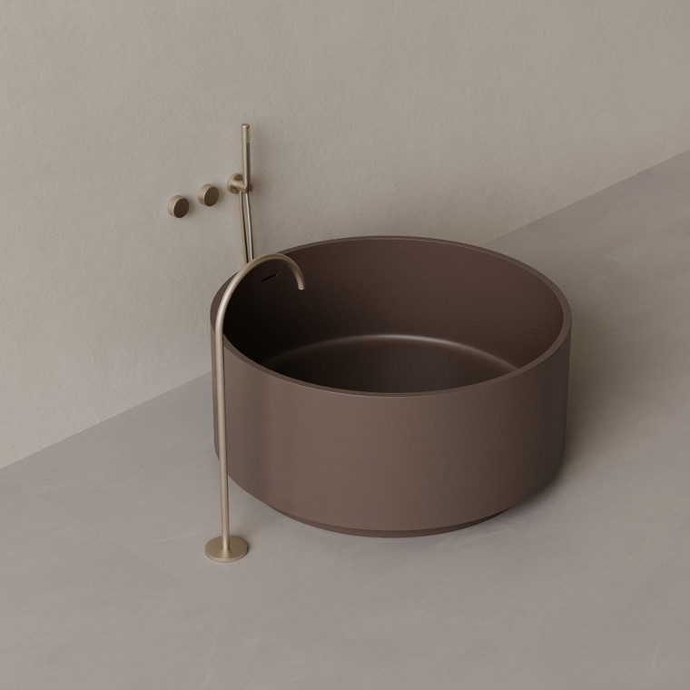 45" x 45" Round Solid Surface Stone Resin Freestanding Bathtub