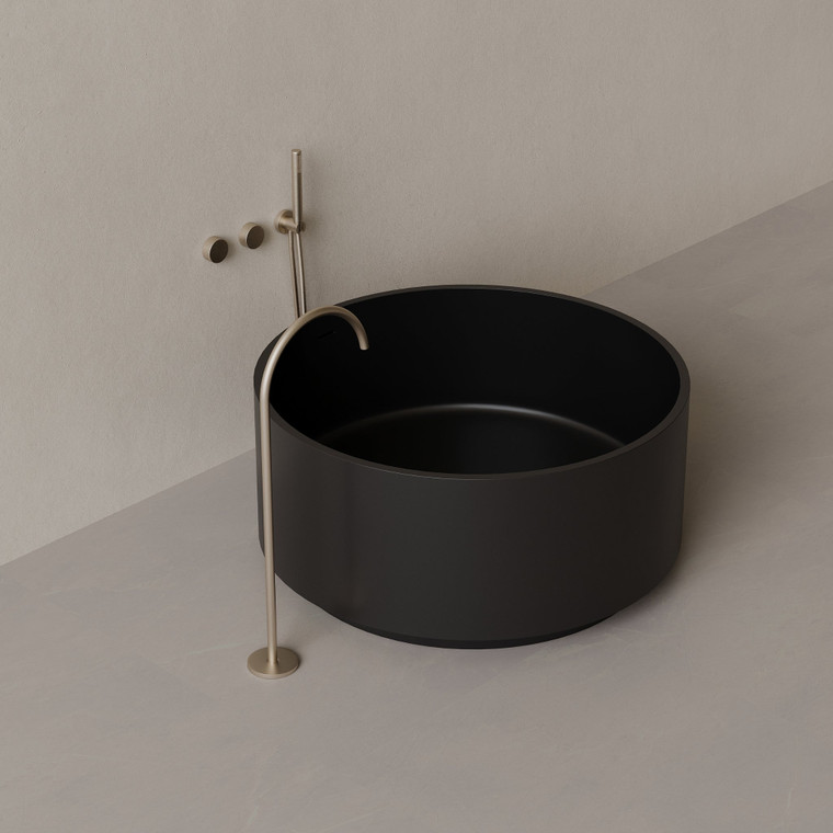 45" x 45" Round Solid Surface Stone Resin Freestanding Bathtub
