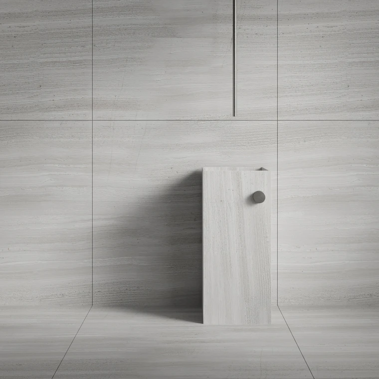 White Wood Natural Stone Honed Marble Tile