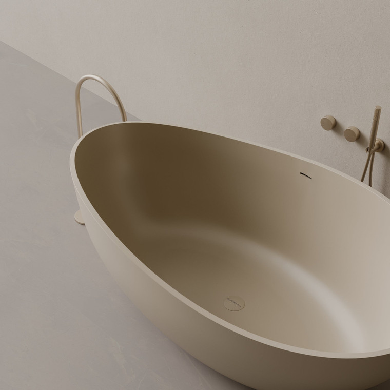 72" x 44" Oval Concrete Freestanding Bathtub