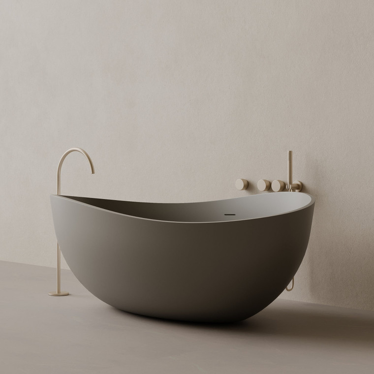 72" x 44" Oval Concrete Freestanding Bathtub