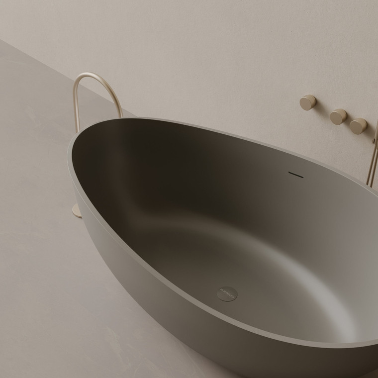 72" x 44" Oval Concrete Freestanding Bathtub