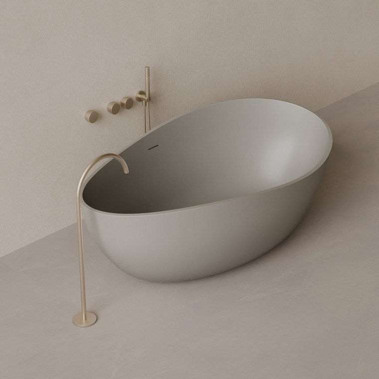 72" x 44" Oval Concrete Freestanding Bathtub