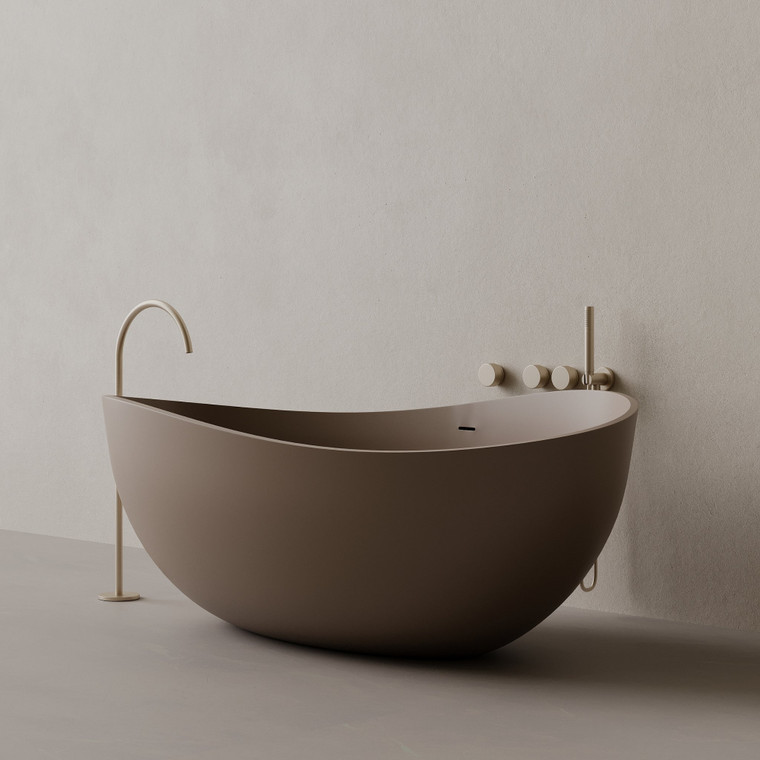 72" x 44" Oval Concrete Freestanding Bathtub