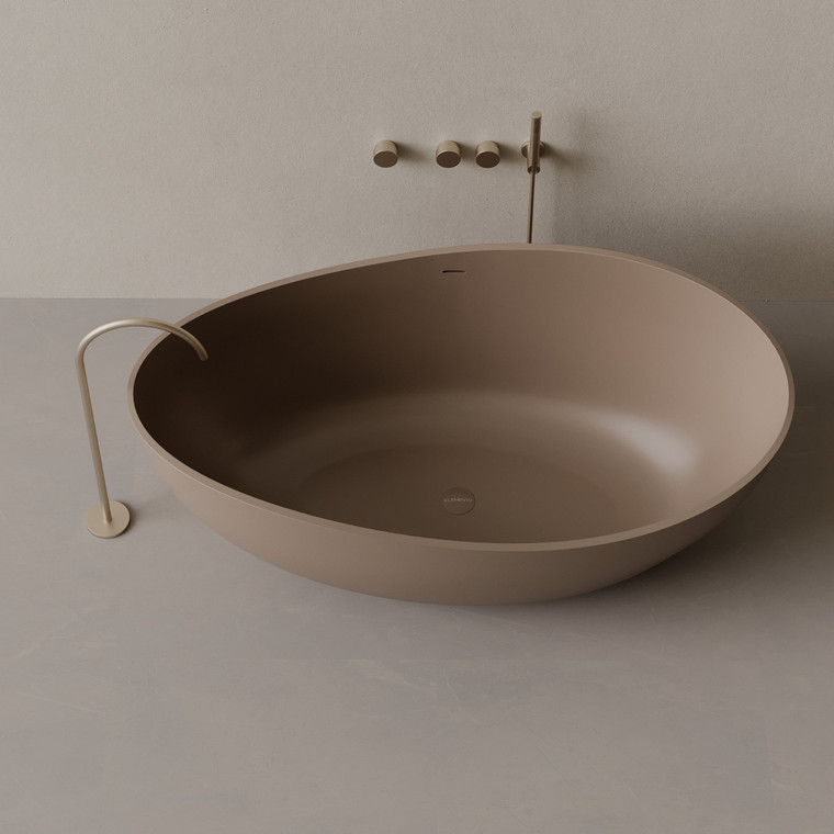 72" x 44" Oval Concrete Freestanding Bathtub
