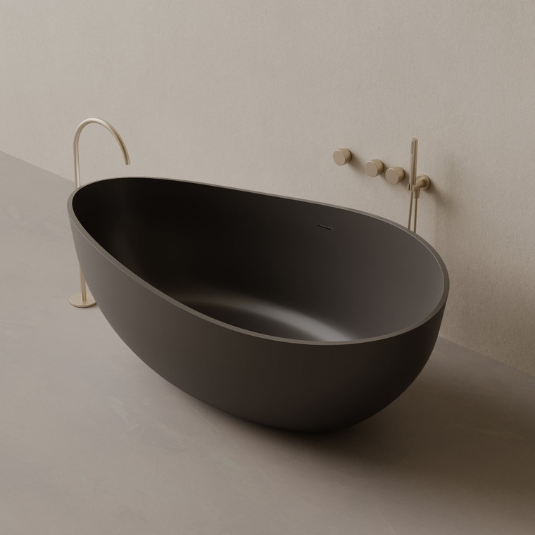 72" x 44" Oval Concrete Freestanding Bathtub