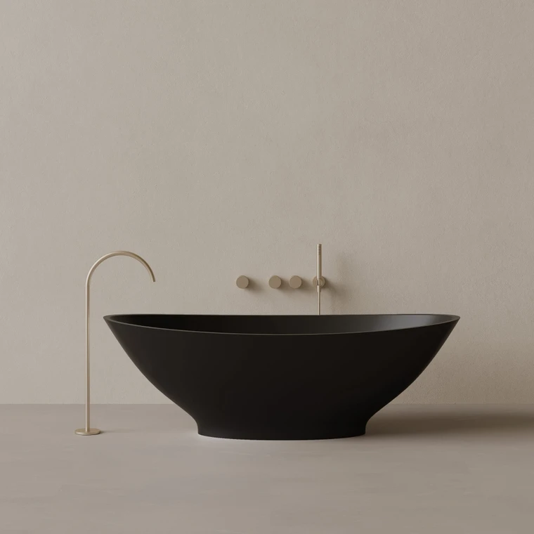 73" x 33" Oval Concrete Freestanding Bathtub
